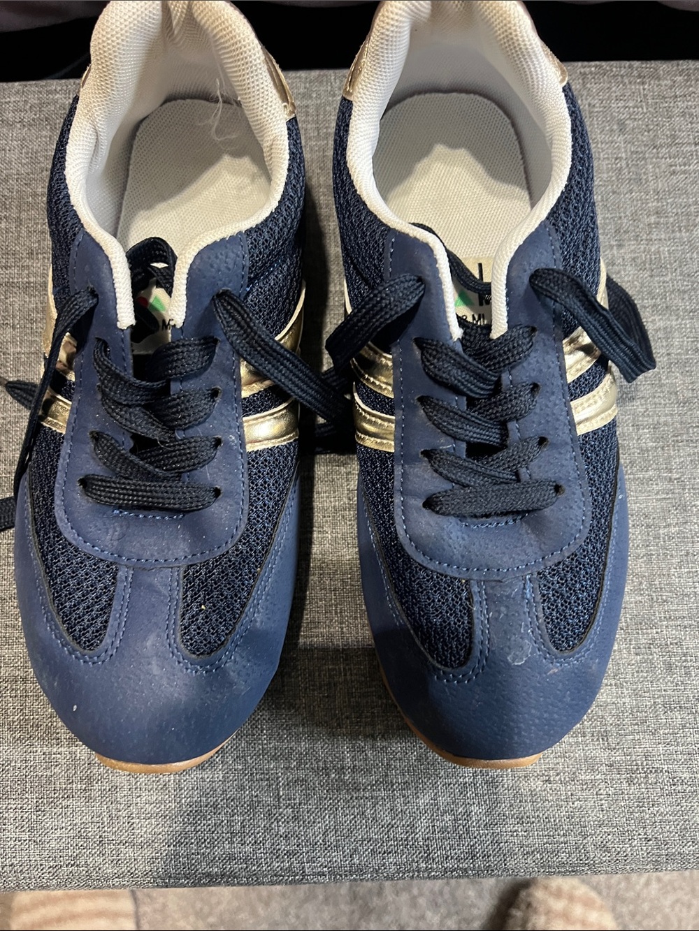 Navy and Gold Casual Sneakers